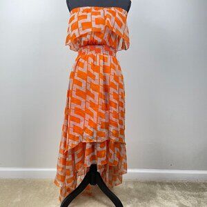 Jessica Taylor Women's Orange Strapless style dres- Large